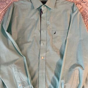 Nautica Blue Casual Button Down Shirt